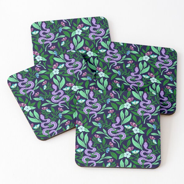Item preview, Purple snake amid flowers designed and sold by Jennifer Ladd.
