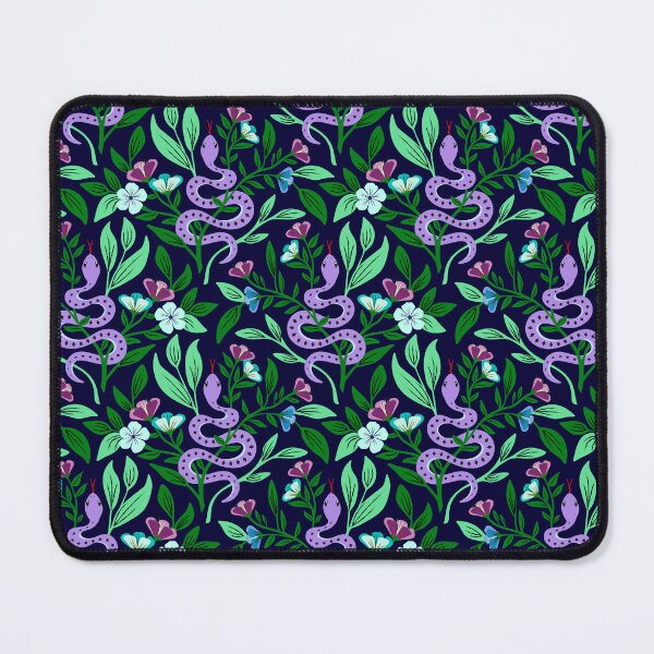 Item preview, Purple snake amid flowers designed and sold by Jennifer Ladd.
