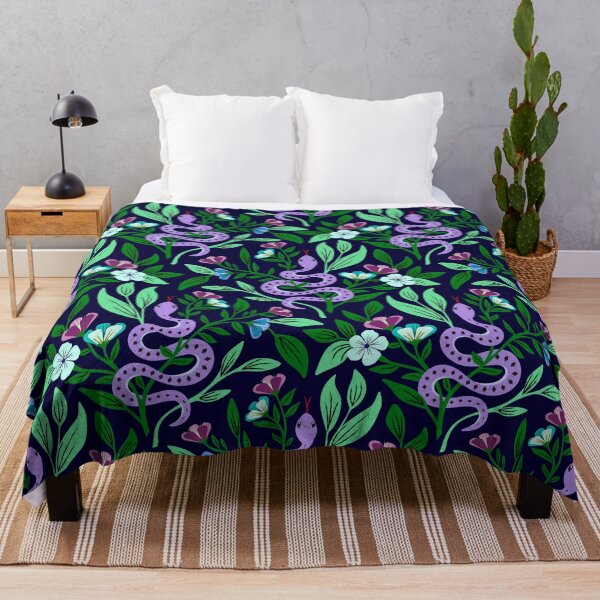 Item preview, Purple snake amid flowers designed and sold by Jennifer Ladd.