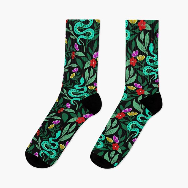 Item preview, Colorful snakes amid flowers designed and sold by Jennifer Ladd.