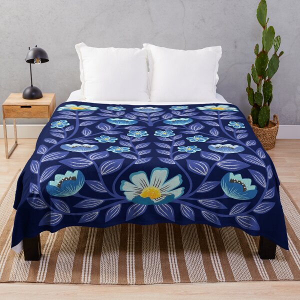 Item preview, Colorful blue floral tulip design designed and sold by Jennifer Ladd.