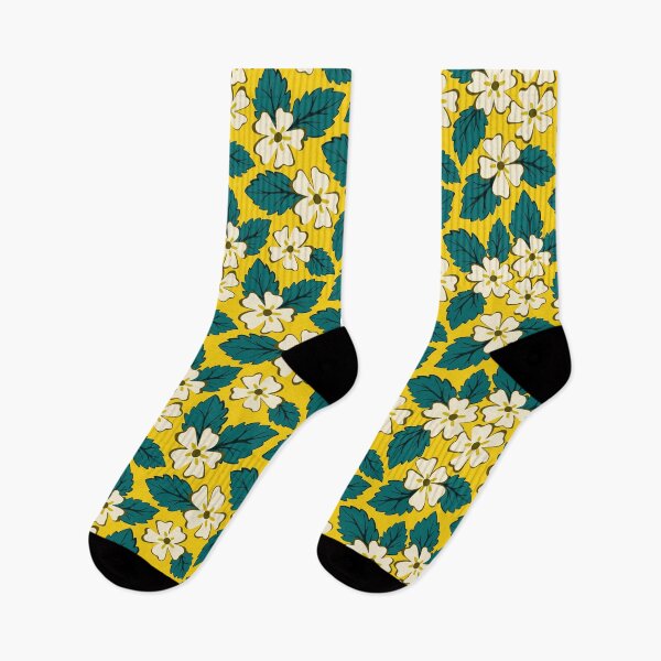 Item preview, Colorful tossed yellow sakura flowers in yellow and green designed and sold by Jennifer Ladd.