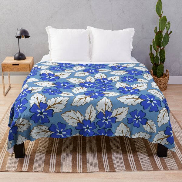 Item preview, Colorful tossed blue sakura flowers designed and sold by Jennifer Ladd.