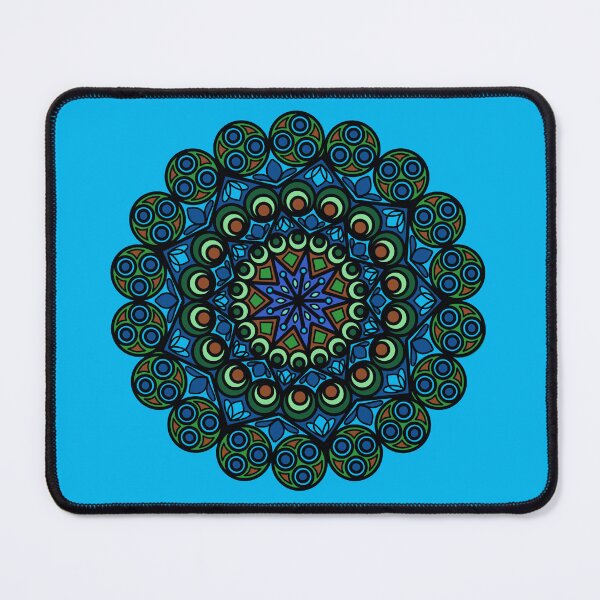 Item preview, Intricate Peacock Mandala - Sacred Geometry Blue and Green designed and sold by RareSquareBearArts.