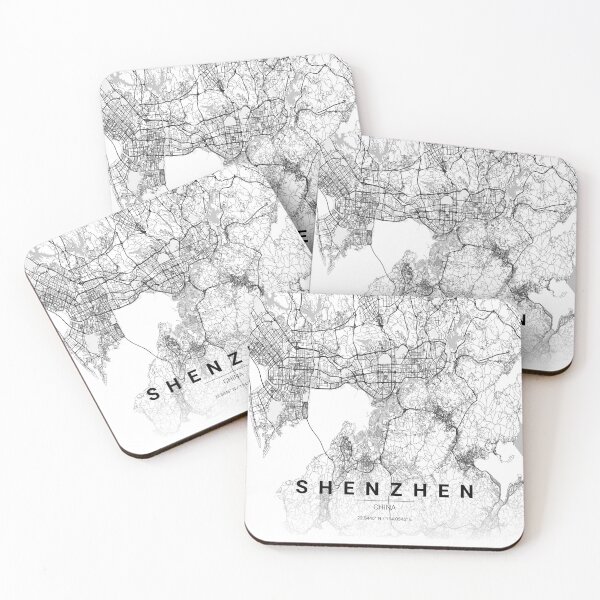 Item preview, Shenzen Aires City Map – Minimal Line Art designed and sold by YurrShop.