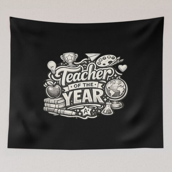 Item preview, Teacher Of The Year – Funny & Inspirational Teacher Typography Design designed and sold by Mustapha  ALAHAYANE.