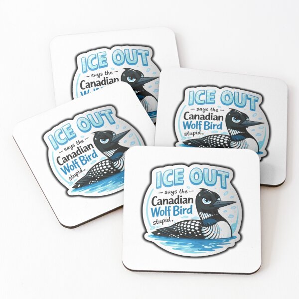Item preview, Funny Ice Out Sticker - Stupid Canadian Wolf Bird Says Ice Out designed and sold by MJOSTORE.