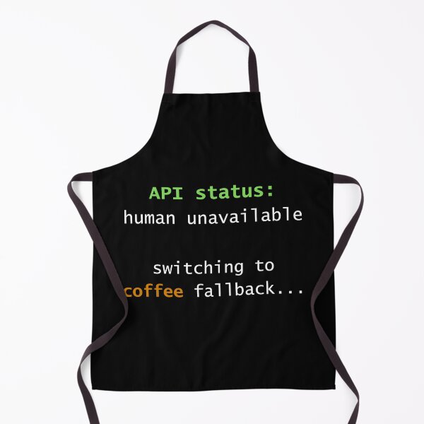 Artikelvorschau, Menschliche API nicht verfügbar – Entwicklerhumor – Von Code6Coffee entworfen und verkauft von Code6Coffee.