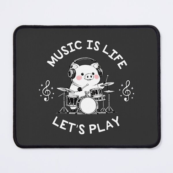 Item preview, Cute Pig Drummer Music Lover Design designed and sold by ChubbiesCloud Collections.