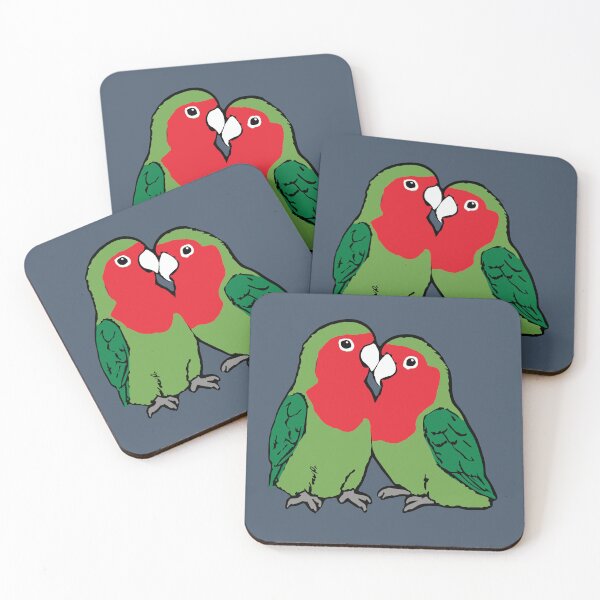 Item preview, Two Lovebirds – Cute Parrot Couple designed and sold by donwillisjrart.