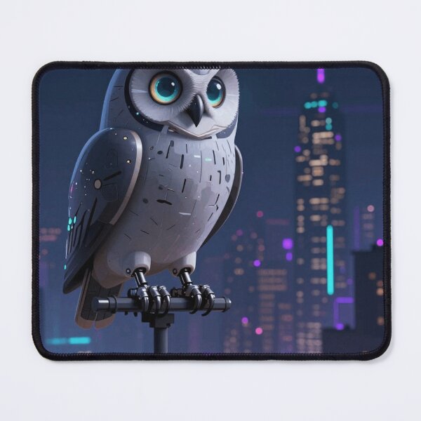 Item preview, Cyborg Owl Watcher - Cyberpunk Night City designed and sold by Retro Mood Co.