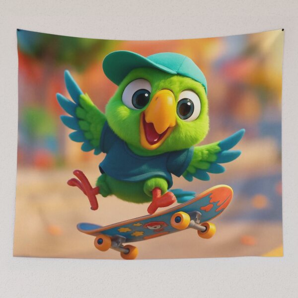 Item preview, Skater Parrot designed and sold by Sillytoe.
