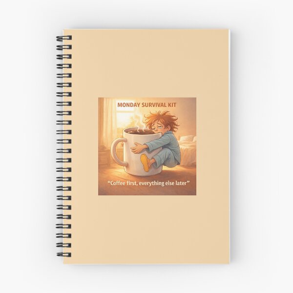 Item preview, Coffee first, everything else later. Monday Survial Kit designed and sold by Retro Halo Vibes.