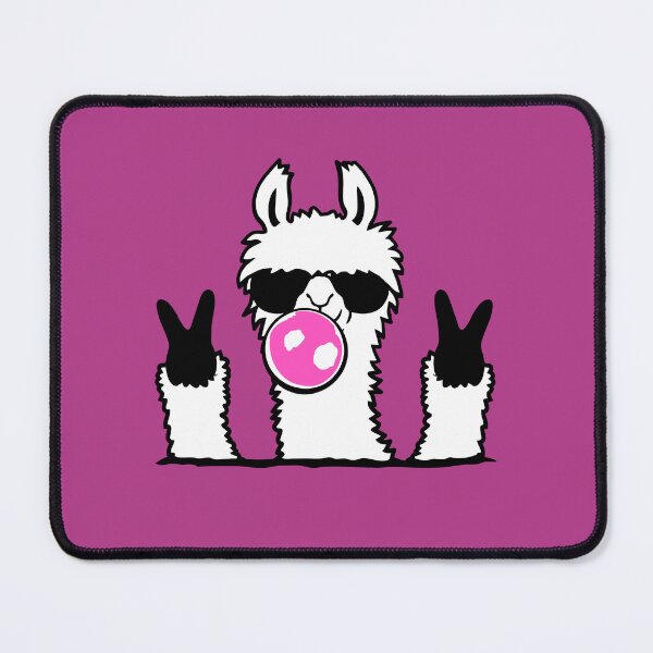 Item preview, Llama Bubblegum Cool Sunglasses Chewing Peace Hand Sign designed and sold by shirt-o-mat.