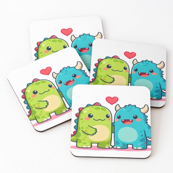 Item preview, Dino & Monster Love – Cute Cartoon Friends with Heart designed and sold by Cristhian Almanza.