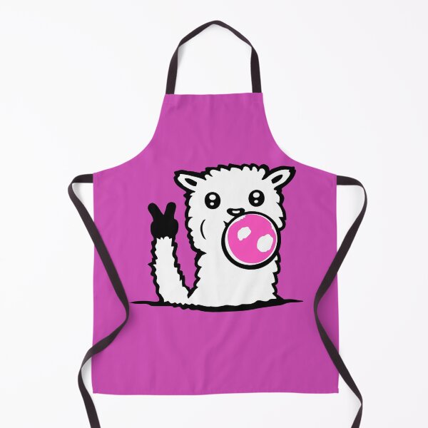 Item preview, Llama Bubblegum Cool Chewing Peace Hand Sign Victory designed and sold by shirt-o-mat.