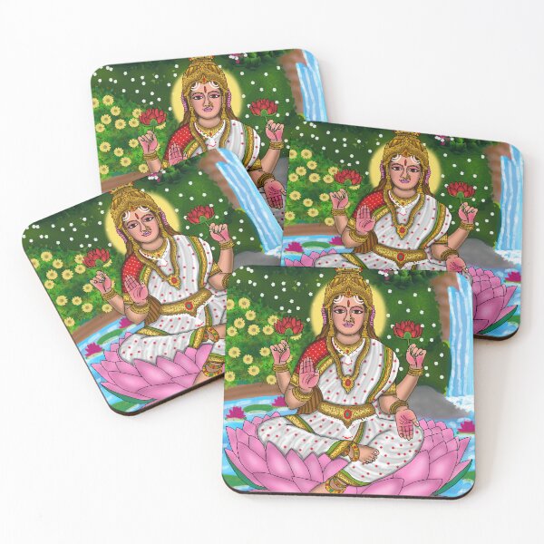 Item preview, Aishwarya Lakshmi Goddess Drawing – Hindu Abundance Art Illustration designed and sold by Harshit_Digital_Arts.