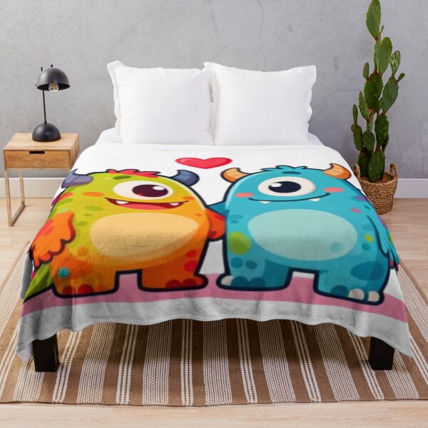 Item preview, Monster Friends – Cute Cartoon Cyclops Duo with Heart designed and sold by Cristhian Almanza.
