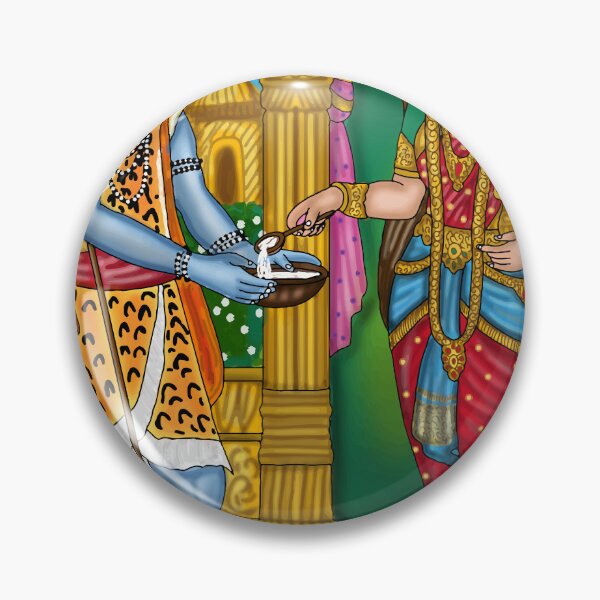 Item preview, Goddess Annapurna Drawing – Hindu Divine Food and Nourishment Art designed and sold by Harshit_Digital_Arts.