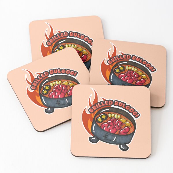 Item preview, Cute Korean BBQ Grilled Bulgogi Hand Drawn Kawaii Fire Doodle designed and sold by lazypencil.art.