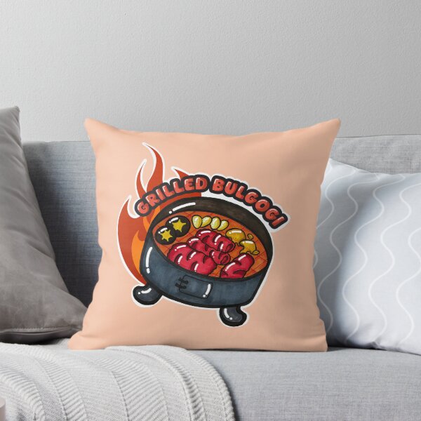 Item preview, Cute Korean BBQ Grilled Bulgogi Hand Drawn Kawaii Fire Doodle designed and sold by lazypencil.art.