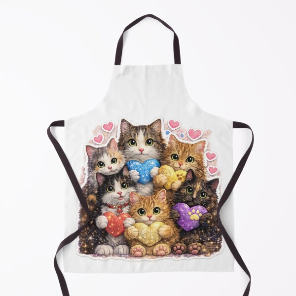 Item preview, Glitter Valentine Kittens Holding Hearts, Cute Cat Love Sticker Cutout, Sparkly Kawaii Cat Decor designed and sold by TerScott.
