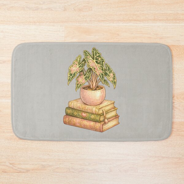 Item preview, Variegated Pink Alocasia Houseplant On Stacked Books designed and sold by scicilysimonee.