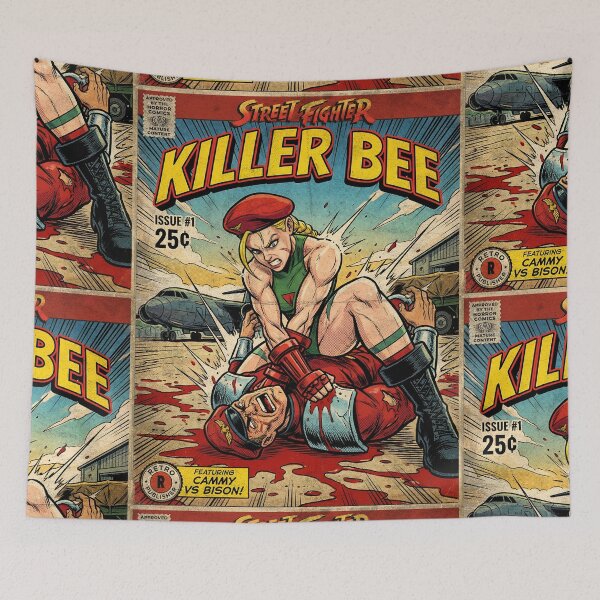 Item preview, Street Fighter Cammy Killer Bee Vintage Comic Cover Art designed and sold by Back2Collage.