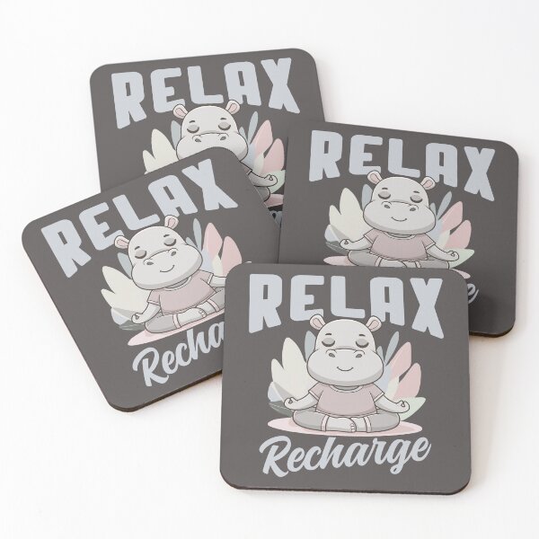 Item preview, Relax & Recharge – Cute Hippo Yoga designed and sold by MvuuStudio.