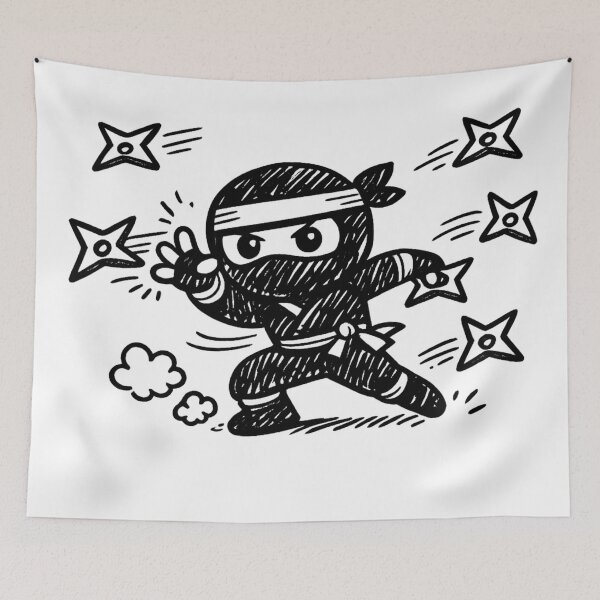 Item preview, Ninja Throwing Stars Doodle Illustration designed and sold by optimusprime39.