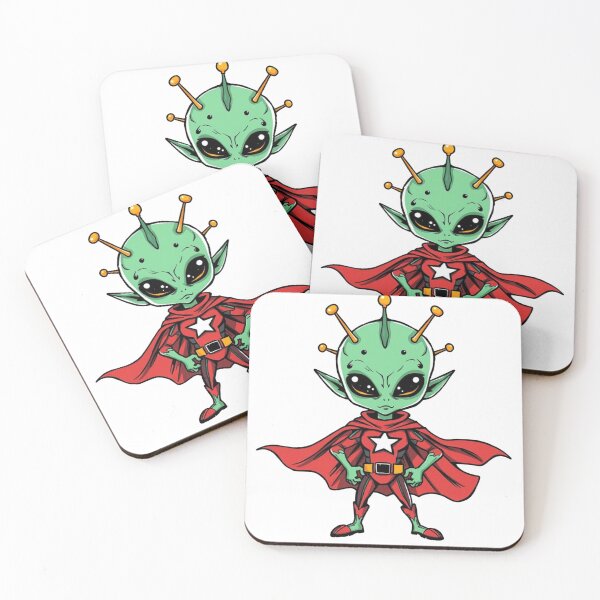 Item preview, A cute alien character in a superhero costume who is always ready to protect you from the evil around you. designed and sold by Berlin-D-Prs.