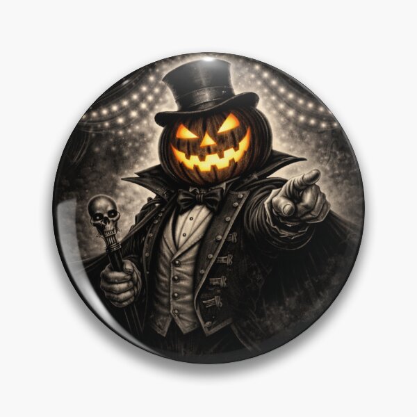 Item preview, Headless Horseman Dark Circus Ringmaster – Monochrome Halloween Carnival Art designed and sold by TheHorsemanRidesAgain.