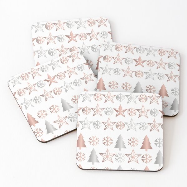 Item preview, Rose Gold Winter Stars and Snowflake Pattern designed and sold by DGtaLrtcom.