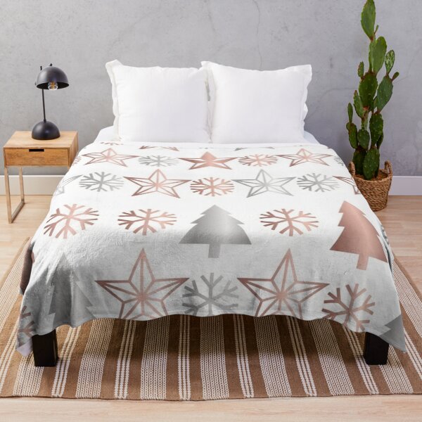 Item preview, Rose Gold Winter Stars and Snowflake Pattern designed and sold by DGtaLrtcom.