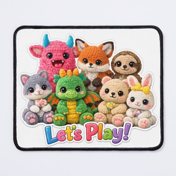 Item preview, Let’s Play! Cute Amigurumi Animals Magnet, Kawaii Crochet Plush Friends Sticker Cutout, Nursery Playroom Decor designed and sold by TerScott.