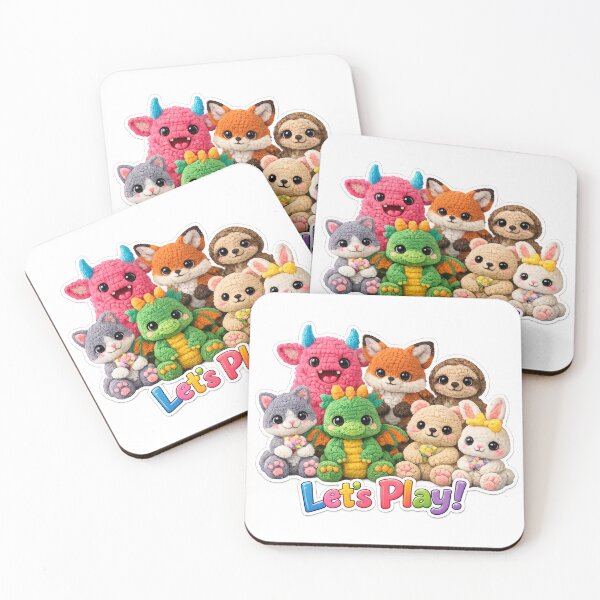 Item preview, Let’s Play! Cute Amigurumi Animals Magnet, Kawaii Crochet Plush Friends Sticker Cutout, Nursery Playroom Decor designed and sold by TerScott.