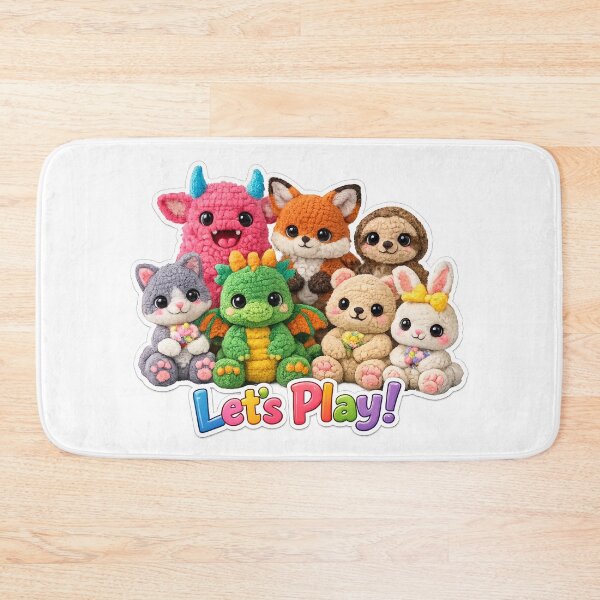 Item preview, Let’s Play! Cute Amigurumi Animals Magnet, Kawaii Crochet Plush Friends Sticker Cutout, Nursery Playroom Decor designed and sold by TerScott.