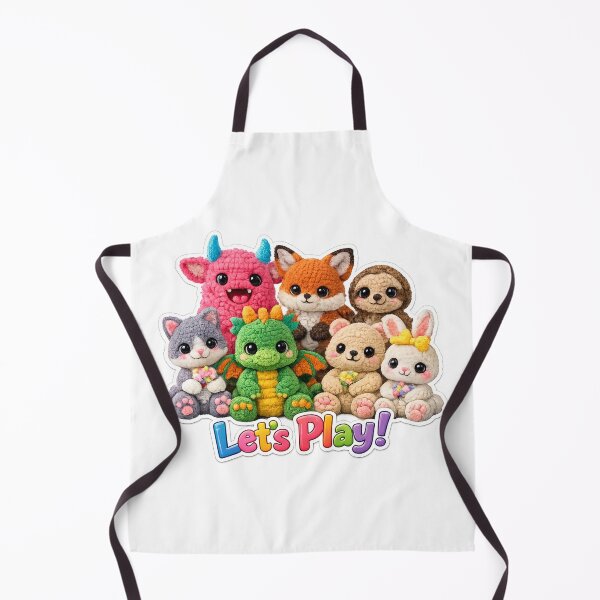 Item preview, Let’s Play! Cute Amigurumi Animals Magnet, Kawaii Crochet Plush Friends Sticker Cutout, Nursery Playroom Decor designed and sold by TerScott.