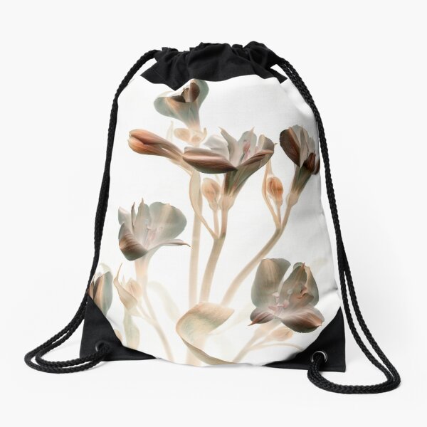 Burnt Alstroemeria Drawstring Bag