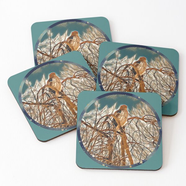 Item preview, Majestic Hawk Winter Tree Starry Art designed and sold by 3DDesignSpot.