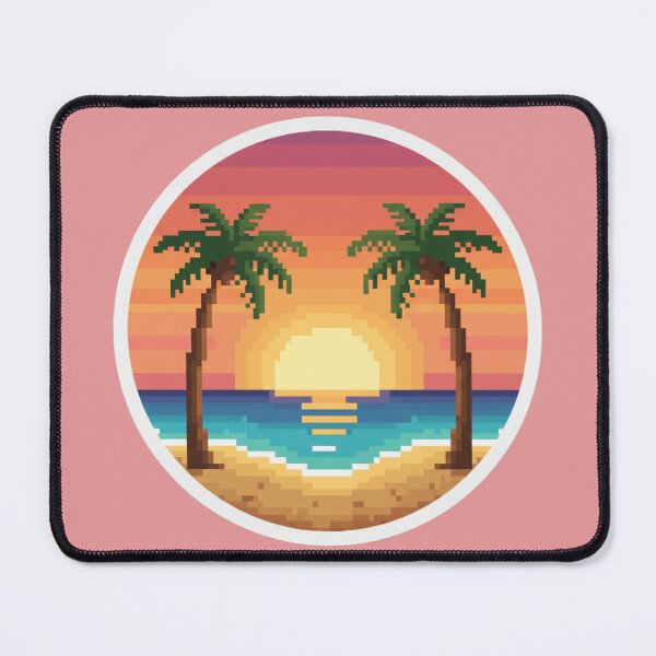 Item preview, Summer Beach Holiday Pixelated Retro 8-bit Style designed and sold by Black Ink Visions.