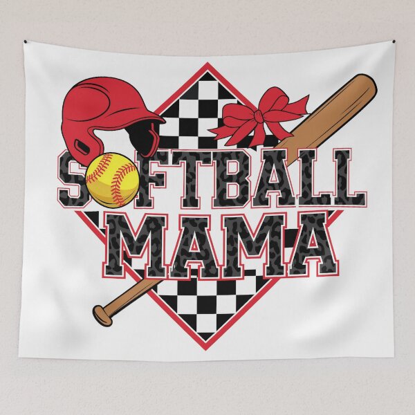 Artikelvorschau, Softball Mama Kunstcollage entworfen und verkauft von Comforts of Home, LLC.
