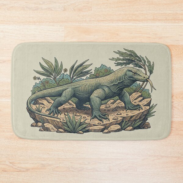 Item preview, Komodo Dragon in Island Foliage designed and sold by BirdsnStuff.