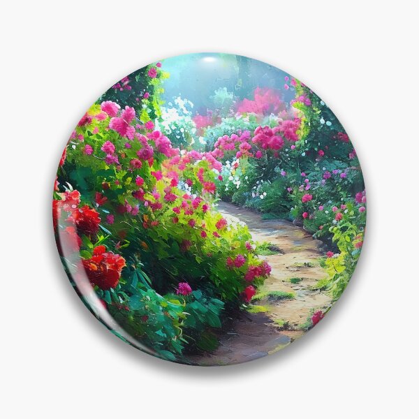 Artikelvorschau, Digitale Kunst: Blumengarten im impressionistischen Stil mit Weg entworfen und verkauft von DEC02.