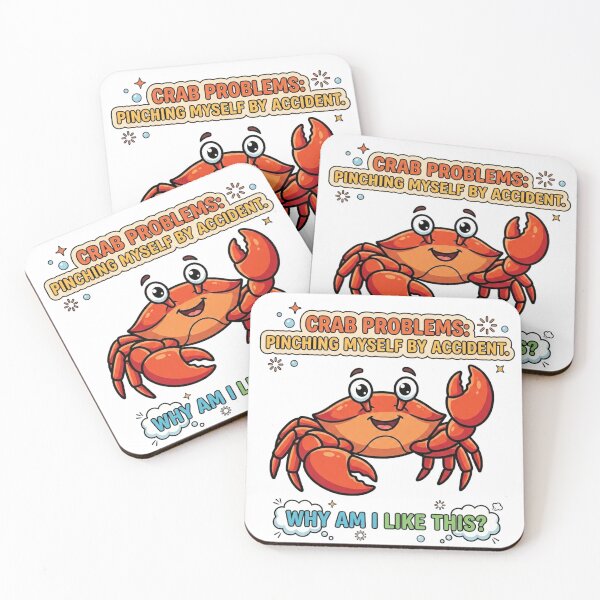 Item preview, Crab Problems – Funny Crab Meme Cute Sea Animal Design designed and sold by LittleLoopArt.