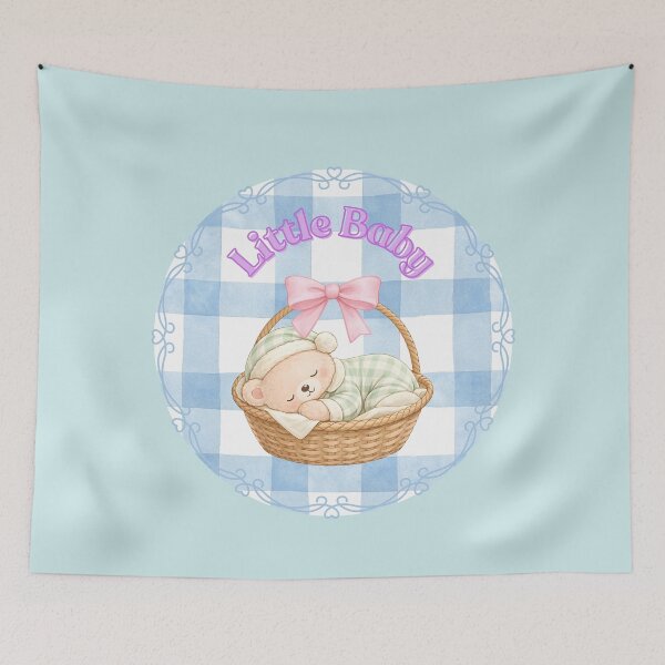 Item preview, Little Baby Sleeping Teddy Bear – Cute Pastel Nursery Illustration designed and sold by ClamberryStudio.