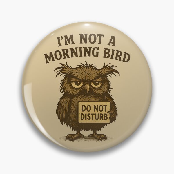 Item preview, Not a Morning Bird – Grumpy Owl (Vintage) designed and sold by MvuuStudio.