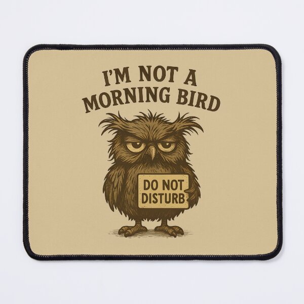 Item preview, Not a Morning Bird – Grumpy Owl (Vintage) designed and sold by MvuuStudio.