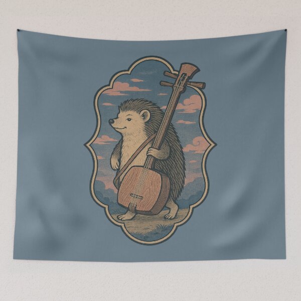 Item preview, Hedgehog Music Under Evening Sky designed and sold by EdvvinStudios.
