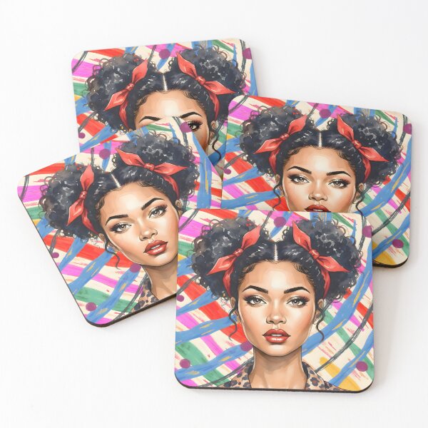 Item preview, Bold Contrast: Afro-Modern Pop Art Portrait designed and sold by VibranPalette.